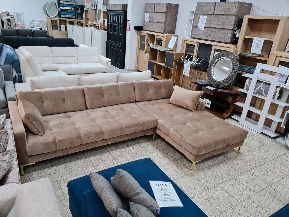 Sofa Couch Ecksofa Samt Möbel Polster UVP 1799€ in Herbstein