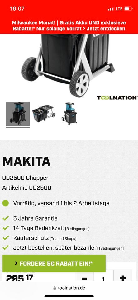 Makita Elektro  häcksler Schreder Garten UD 2500 in Bremen