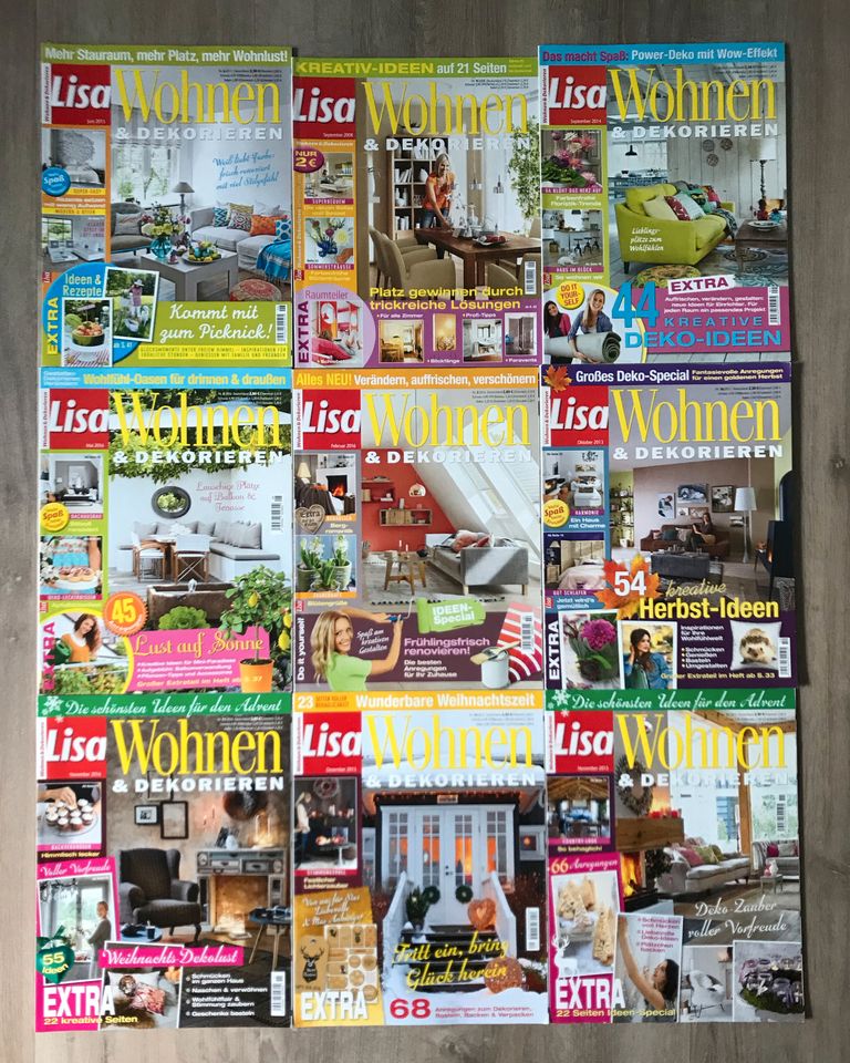 9 Stück Zeitschriften Lisa Wohnen & Dekorieren Weihnachtsdeko in Ganderkesee