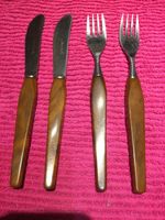 4 tgl. Besteck DDR Messer Gabel Bakelit Griffe Retro Set Brandenburg - Bernau Vorschau