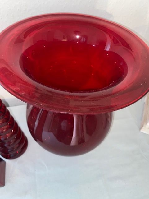 Deko Vase Glasgefäß Flaschen Windlicht Glas rot TOLL in Nordenholz
