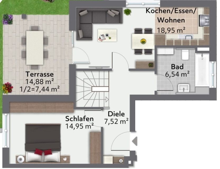Erstklassige Souterrain-Wohnung im Neubau mit Gartenanteil in Ingolstadt