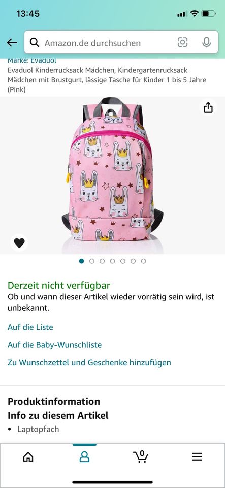 Süßer Kindergartenrucksack in Neusorg