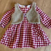 Kleid Langarm rot/weiß kariert Flanell mit Kuschelweste, Gr. 80 Baden-Württemberg - Affalterbach   Vorschau