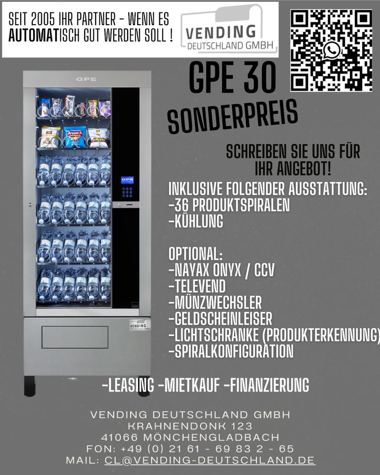 GPE30 Vending Automat Automatenkiosk Snackautoamt Vendo Sielaff in Mönchengladbach