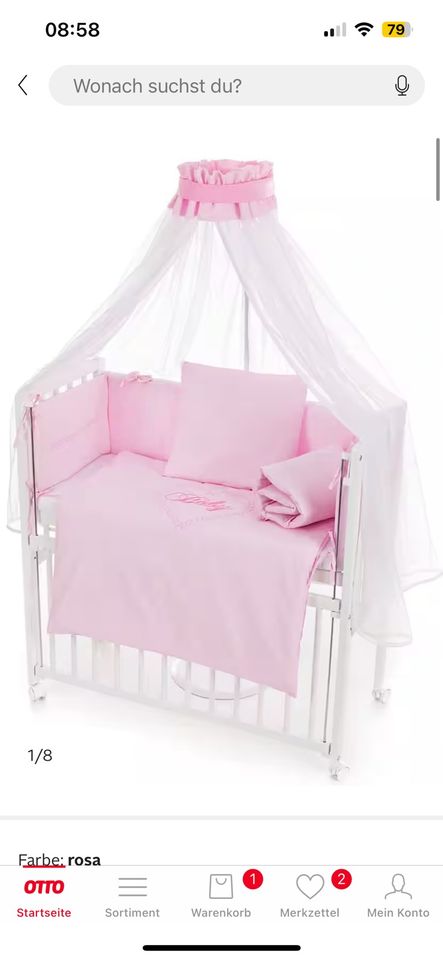 Babybett in rosa in Oberhausen