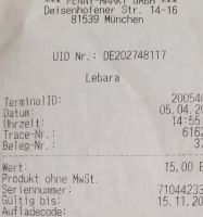 Lebara Aufladekarte für 15€ München - Untergiesing-Harlaching Vorschau