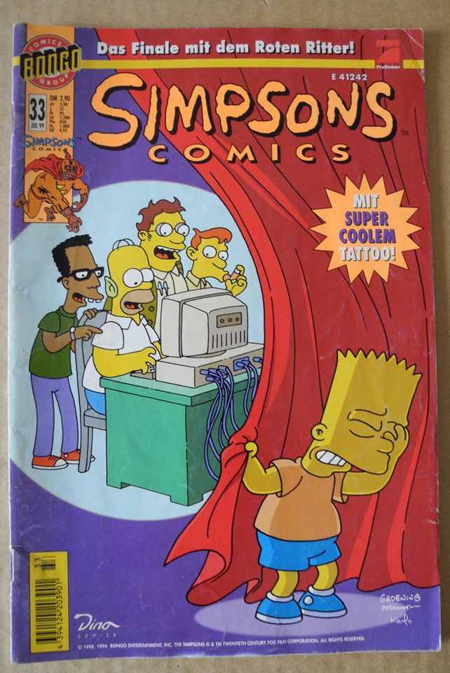 Simpsons Comics 33 Jul 99, Das Finale mit dem roten Ritter; Comic in Neustadt an der Weinstraße