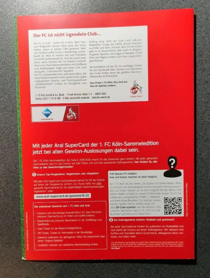 Kicker Sonderheft Bundesliga 2019/2020, Stecktabelle, Poster + FC in Köln