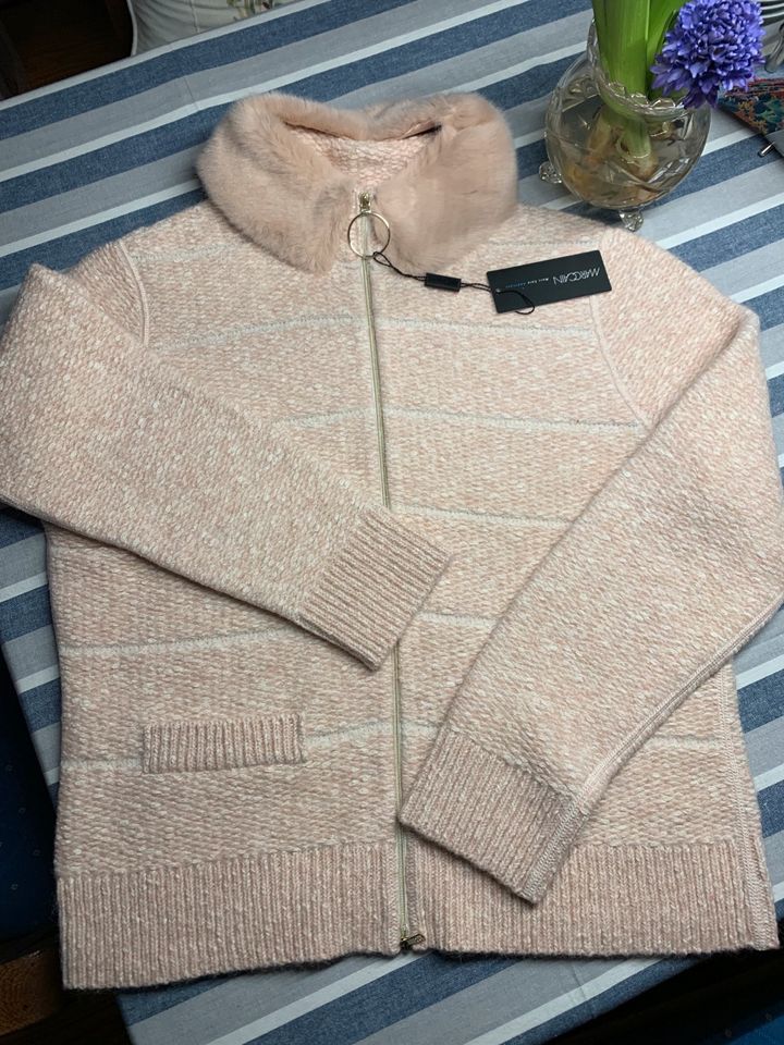 Marc Cain Strickjacke rosé Fake Fur Gr. N4 40 L neu in Kappeln