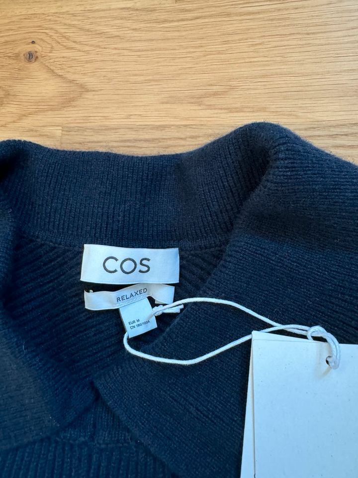 COS Polo Strick Pullover, Wolle & Kaschmir, dunkelblau, neu in Köln