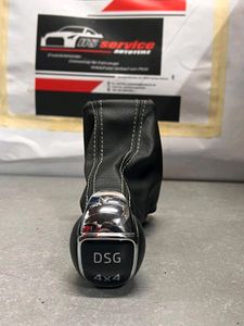 DSG Schaltknauf aus echtem Leder mit roten Nähten für Golf 7 – die
