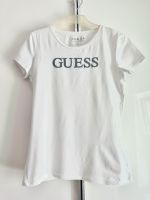 Guess T-Shirt Logo Glitzer weiß silber S M 36 38 Baden-Württemberg - Oedheim Vorschau