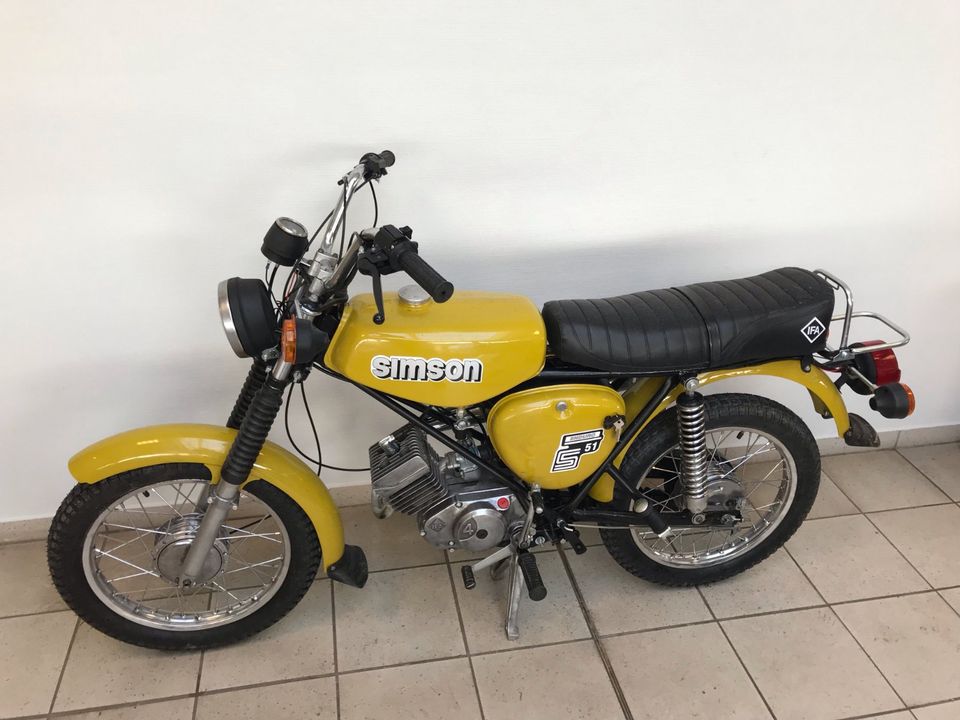 Simson S51 Enduro 4 Gang Gelb 12V VAPE Versand Fahrbereit Papiere in Calbe (Saale)