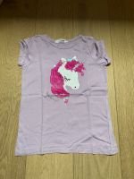 H&M T-Shirt Shirt Mädchen Größe 134 / 140 Einhorn Wendepailletten Saarland - Großrosseln Vorschau