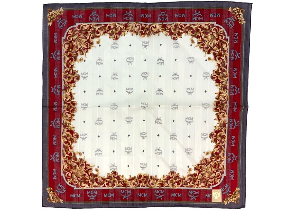 MCM Bandana Tuch Damen Schal Baumwolle Rot Anthrazit Grau Gold in Schleswig