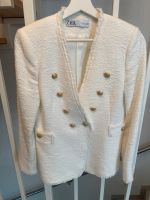 Zara Blazer Jacke Bouclé weiss gold Gr. S Nordrhein-Westfalen - Greven Vorschau