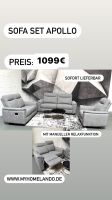 Sofa Couch Set 3er/2er/Sessel mit manueller Relaxfunktion Baden-Württemberg - Freiburg im Breisgau Vorschau