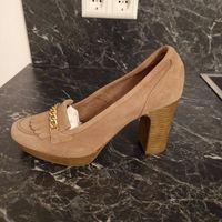 Plateau Pumps, GR 40 beige mit goldfarbener Applikation Baden-Württemberg - Überlingen Vorschau