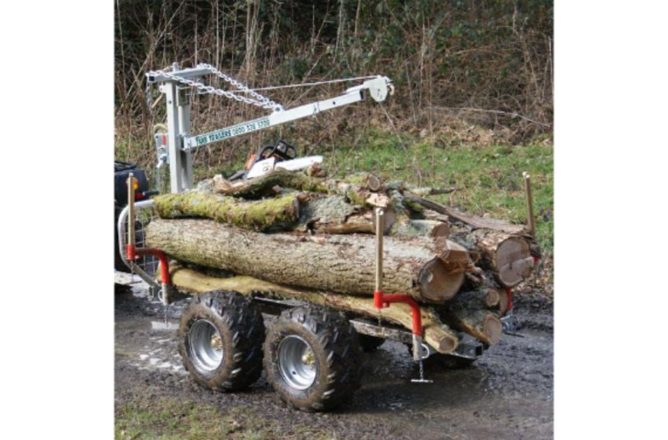 ATV Quad 2ton Rückewagen Holzrückewagen Forst Kran Traktor in Osterweddingen