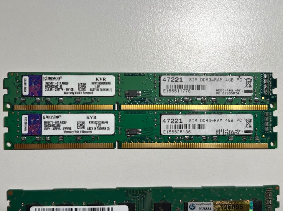 Arbeitsspeicher Konvolut 3x(2x4GB) 2x(2x8GB) 16GB Kingston HP in Neumünster