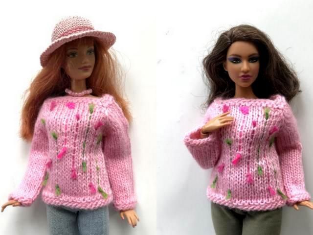 Barbie Curvy Kleidung,3St-Pullover.Neu.Handarbeit in Bad Nauheim