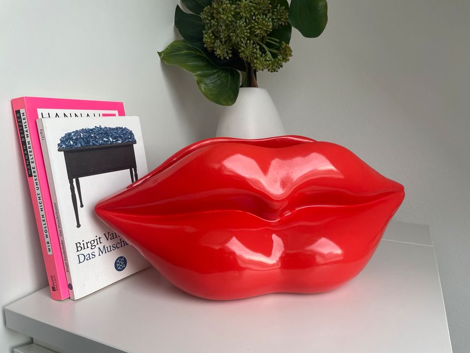 Design Vase Kussmund Pop Art red Lips Deko rote Lippen Popart in Erfurt