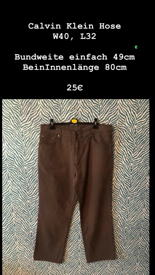 Herren Hose Jeans W40 L32 Calvin Klein Dkny grau beige braun in Frankfurt am Main