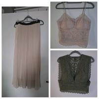 Plissee Rock + 2 Spitzen Bra Tops Gr.34-44 Neu Brandenburg - Bernau Vorschau