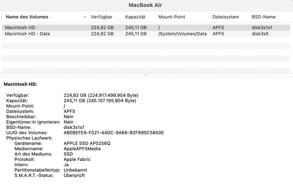 MacBook Air 13" M1 (2020, 8GB, 256GB, Space Grau) in Wilnsdorf