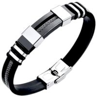 Armband für Herren in schwarz aus Silikon mit Edelstahl Chemnitz - Schloßchemnitz Vorschau