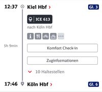 Kiel -> Köln 1, Klasse 09.03.24 Schleswig-Holstein - Kiel Vorschau
