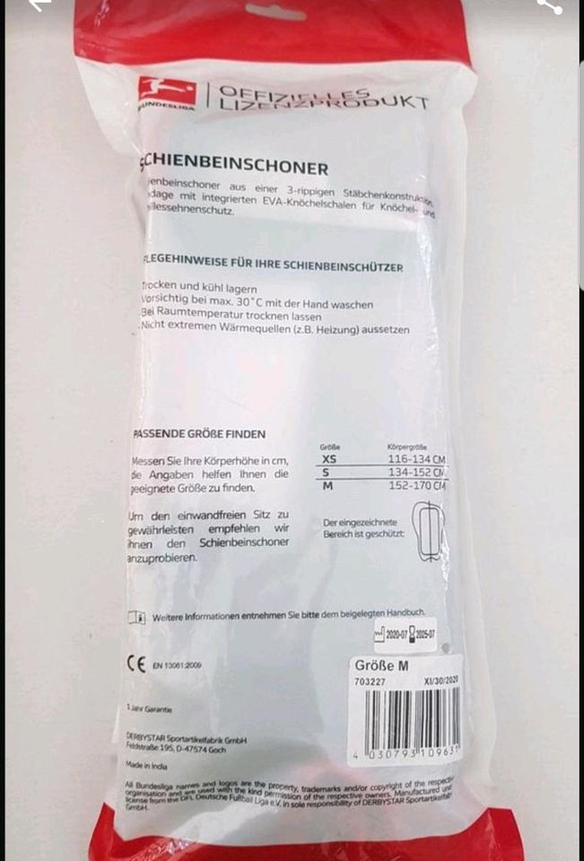 Neu! Schienbeinschoner/ Schienbeinschutz Gr.M in Lingenfeld