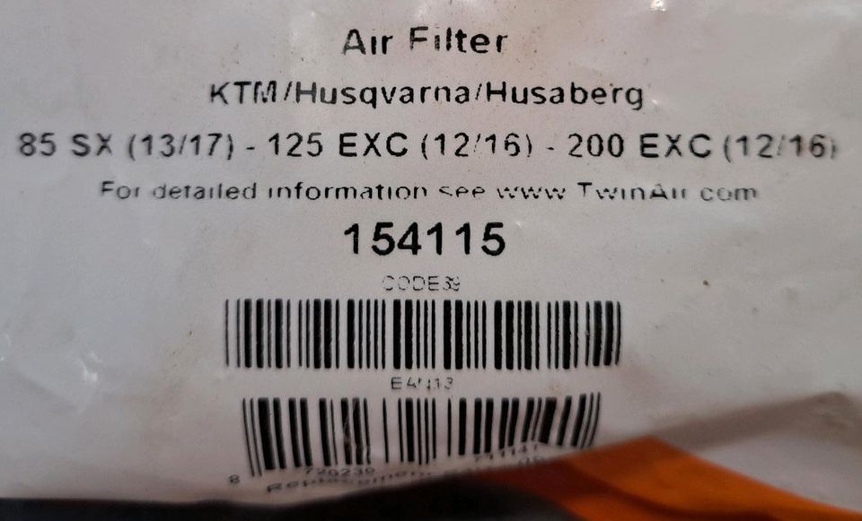 Twinair Luftfilter KTM Husqvarna Husaberg in Ahorntal