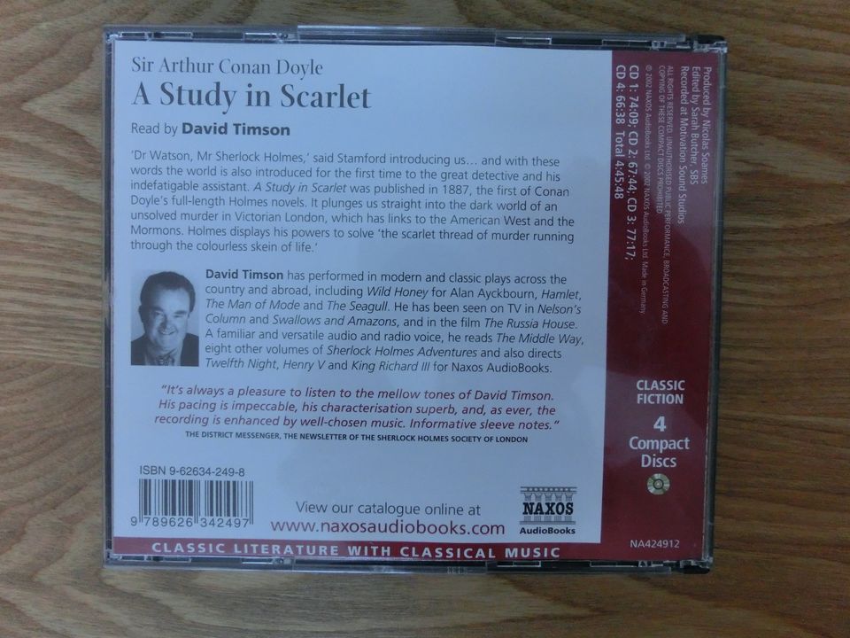 Englisches Hörbuch Sherlock Holmes - A Study in Scarlet in Köln
