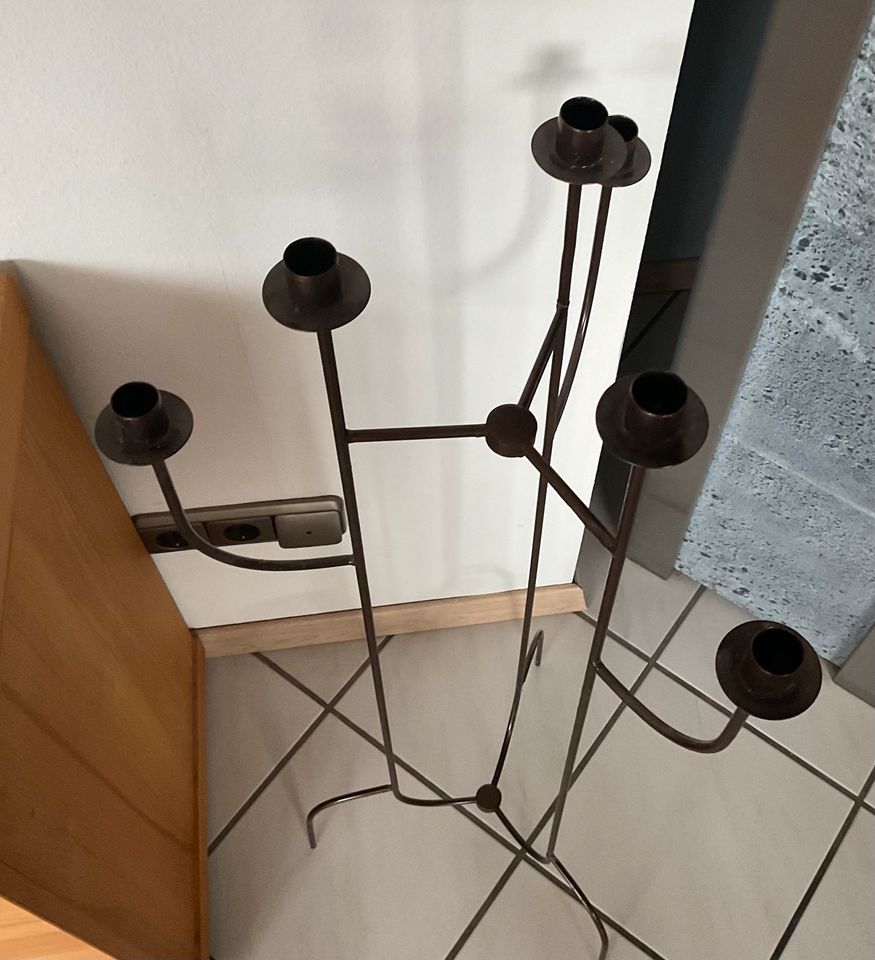 Kerzenständer Armleuchter schwarz Metall Deko Weihnachtsgeschenk in Konz