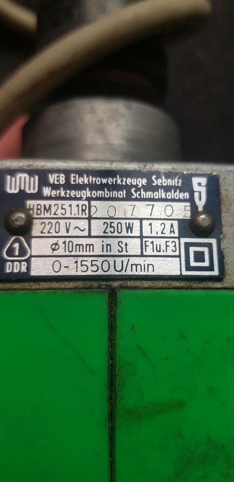 Sehr alte Bohrmaschine DDR. VEB Sebnitz in Rüdersdorf