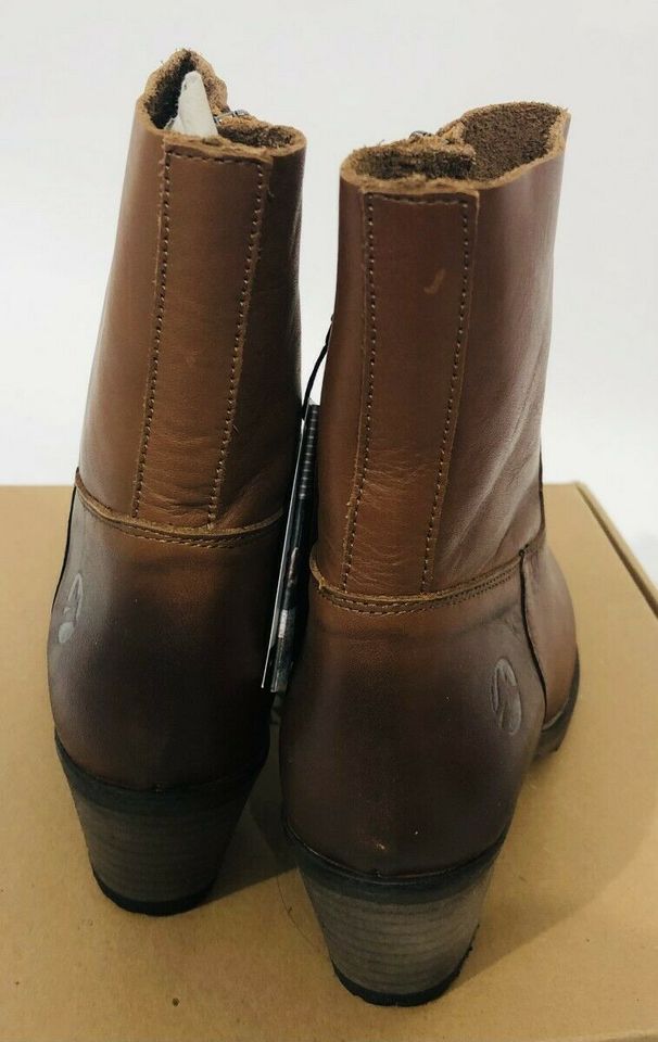 Travelin Damen Leder Stiefeletten Bordeaux Gr. 39 Cognac in Barsbüttel