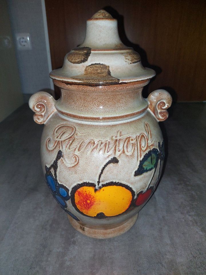 Rumtopf mit Deckel Gefäß Muster Keramik Obst 20x20x40cm gebraucht in Oberhausen