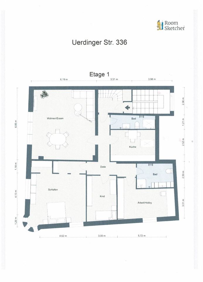 4 Zimmerwohnung im schönen Jugendstilhaushaus / KR-Bockum in Krefeld