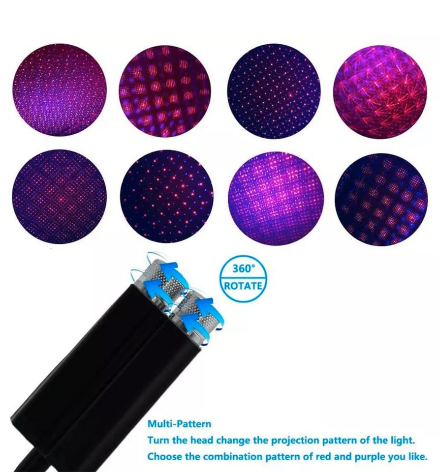 USB Autodach Atmosphäre Sternenhimmel Lampe LED Projektor Licht in Hessen -  Bebra, Lampen gebraucht kaufen