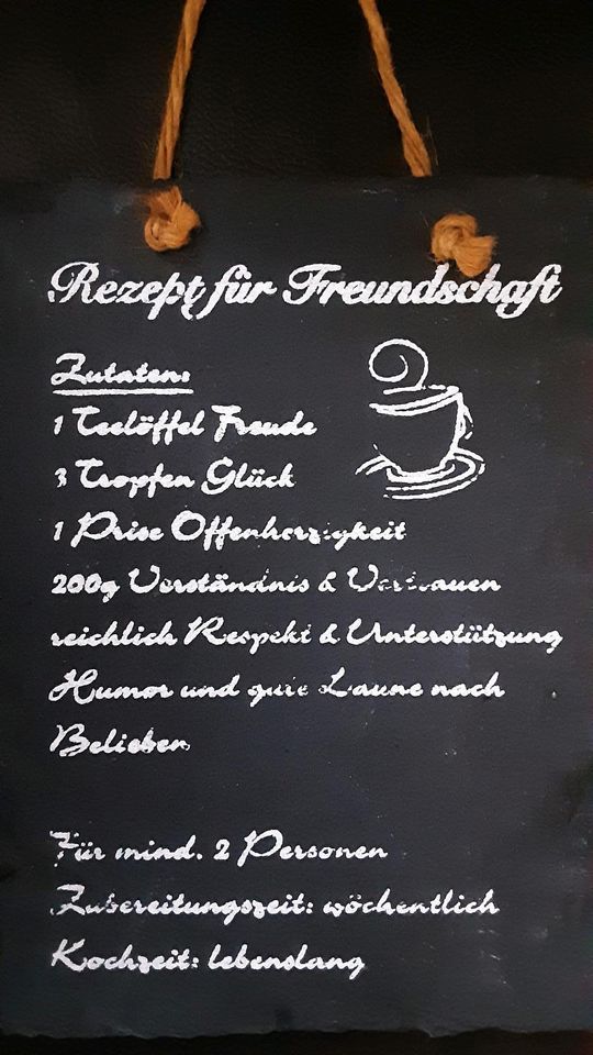 ❤BILD FREUNDSCHAFT REZEPT SCHIEFER GESCHENK in Hürth