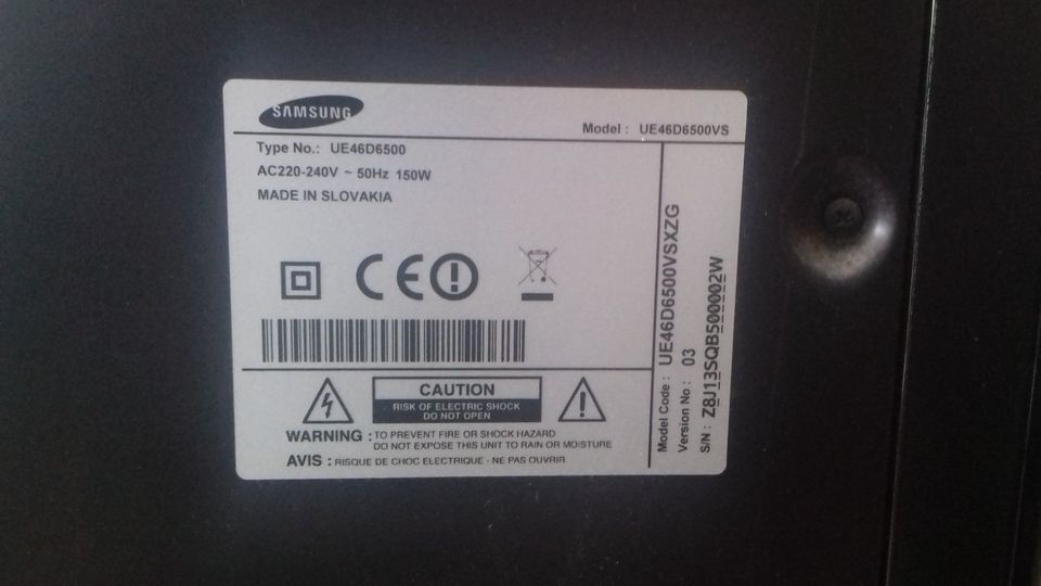 Samsung Fernseher 46 Zoll UE46D6500, Bild defekt in München