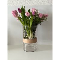 Hübsch Interior Vase mit Holzring Glas rosa Blumenvase Berlin - Mitte Vorschau