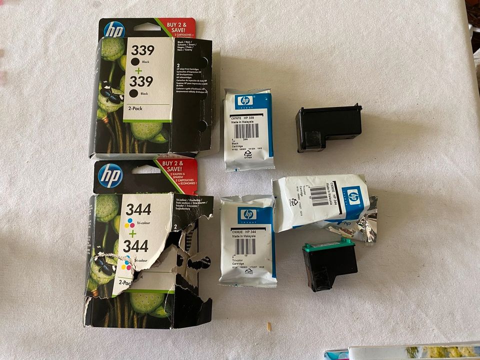 HP Officejet Druckpatrone 339 Black C9504EE 344 Tricolor C9505EE in Wörthsee