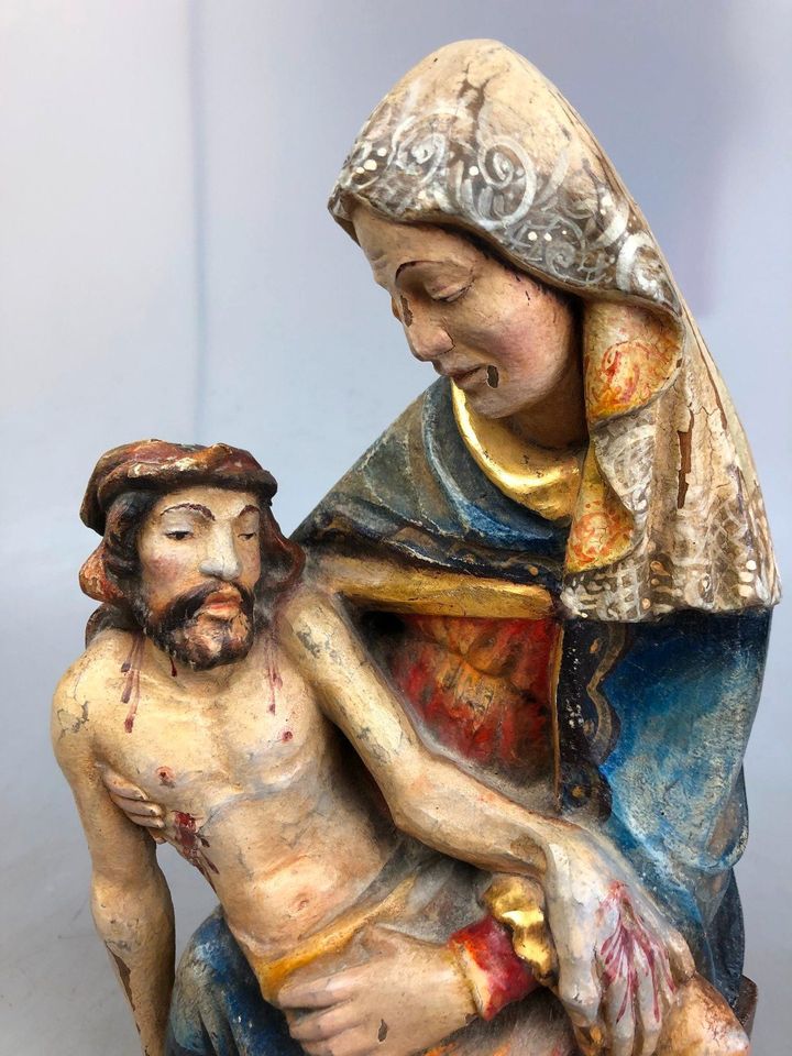 Antike Holz Figur Holzschnitzerei MADONNA / MARIA / JESUS in Twistringen