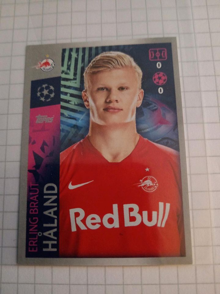 Erling Haaland Rookie Topps Sticker #419 CL Saison 19/20 in Hamburg