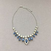 Statement-Kette mit blauen und silbernen Steinchen Frankfurt am Main - Sachsenhausen Vorschau