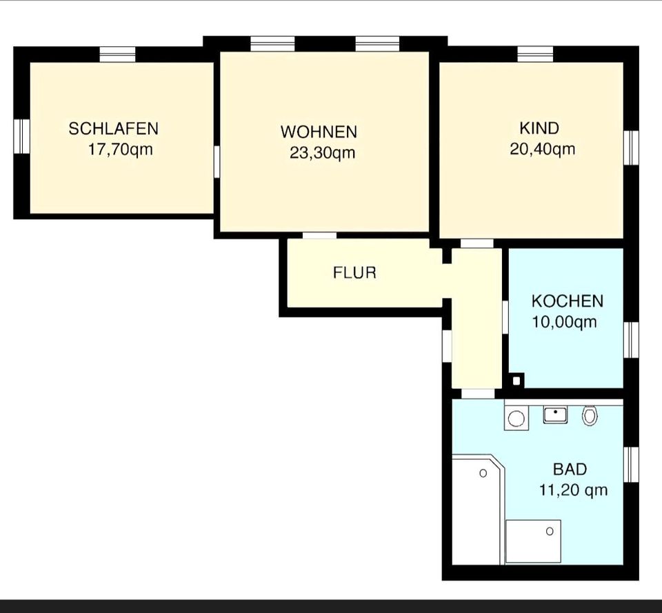 Schöne helle 3 Zimmer Wohnung in Heidenau 91qm in Heidenau