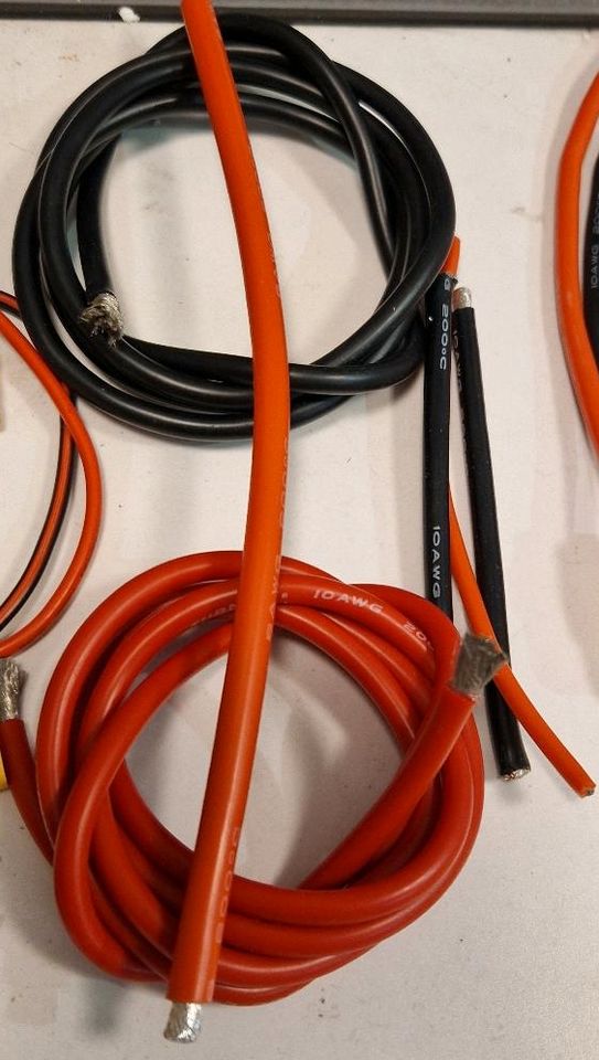 RC 10 AWG Lipo 2S 3S 4S 5S 6S Hochvoltkabel je 1 Meter in Rhede